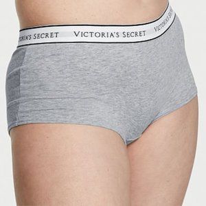 VS XXL Shorty Panty Logo Waist Heather Grey Gray NWT